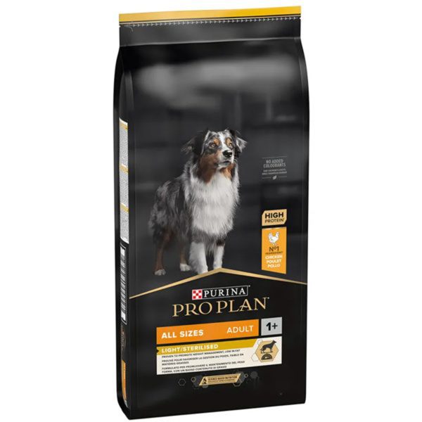 Purina Pro Plan Light Sterilised All Sizes Adult Ξηρά Τροφή Για Ενήλικους & Στειρωμένους Σκύλους Κοτόπουλο 3kg