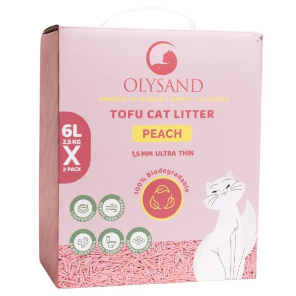 Olysand Άμμος - Τοφού Υγιεινής Για Γάτες Ροδάκινο 5kg 12L