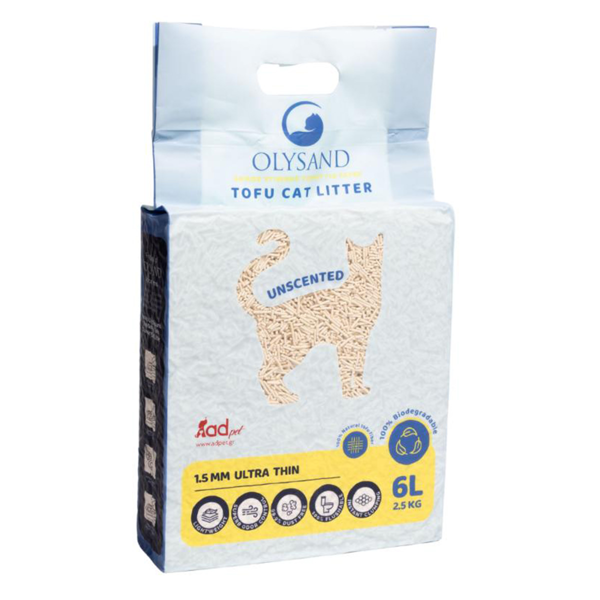 f Olysand Άμμος - Τοφού Υγιεινής Για Γάτες Φυσική 2.5kg 6L - Image 1