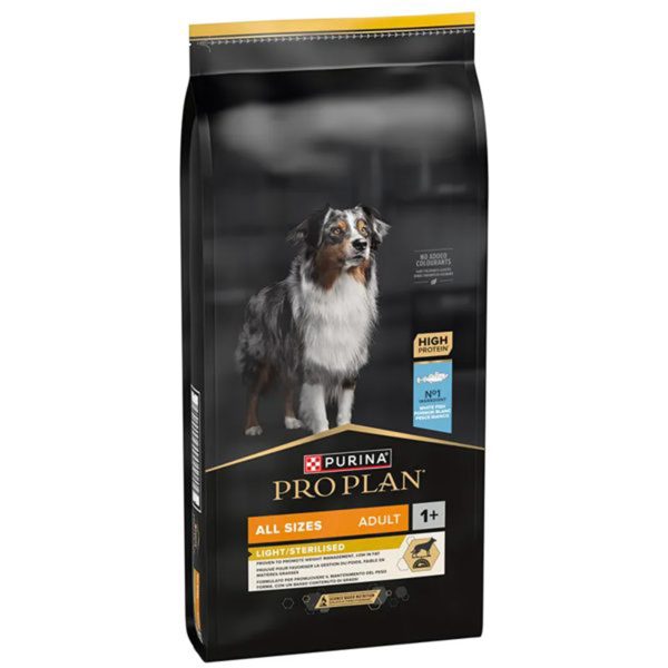 Purina Pro Plan Light Sterilised All Sizes Adult Ξηρά Τροφή Για Ενήλικους & Στειρωμένους Σκύλους Ψάρι 3kg