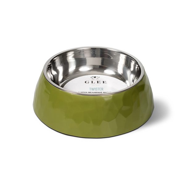 Glee Twister Small Μπολ Μελαμίνης Φαγητού & Νερού Mε Ανοξείδωτο Κάδο Για Σκύλους & Γάτες 350ml