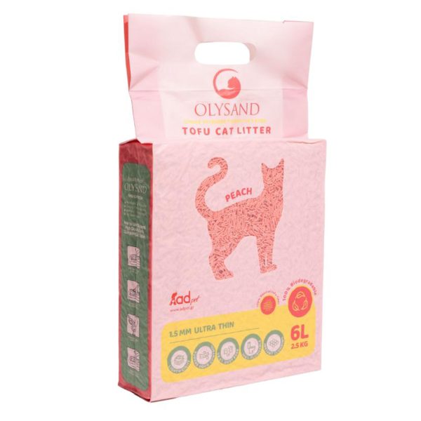 Olysand Άμμος - Τοφού Υγιεινής Για Γάτες Ροδάκινο 2.5kg 6L