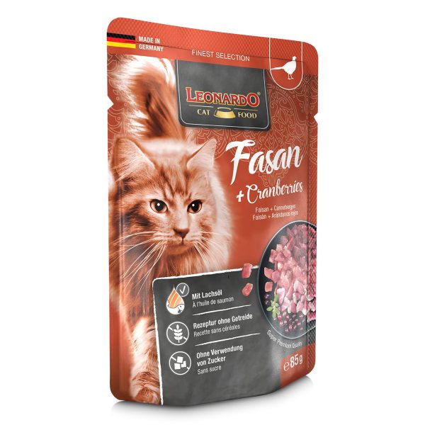 Leonardo Cat Finest Selection Adult Pheasant & Cranberry Υγρή Τροφή Για Γάτες Φασιανός & Κρένμπερι 85gr