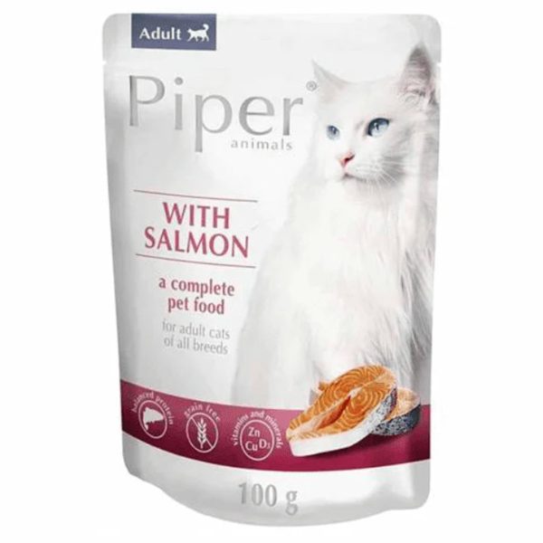 Piper Adult Cat Salmon Υγρή Τροφή Για Γάτες Σολομός 100gr