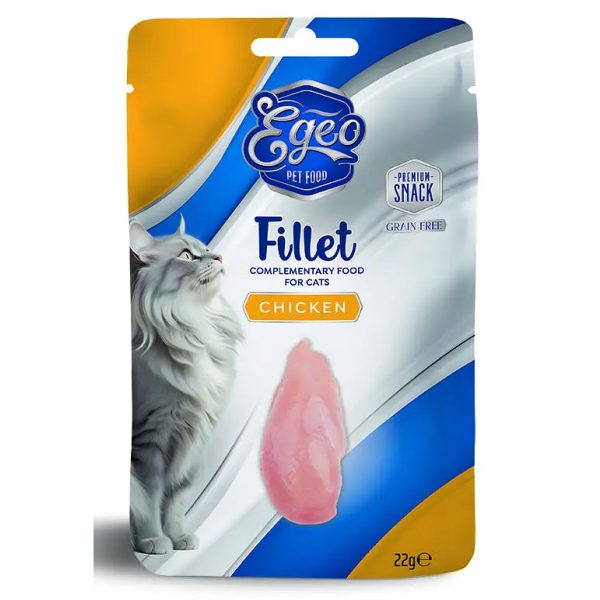 Egeo Cat Fillet Chicken Λιχουδιά Για Ενήλικες Γάτες Κοτόπουλο 22gr