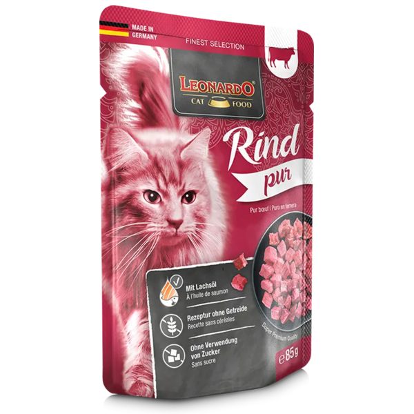 Leonardo Cat Finest Selection Adult Beef Υγρή Τροφή Για Γάτες Βοδινό 85gr