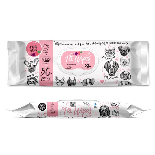 Perfect Care Pet Wipes XL Forest Fruits Υγρά Μαντηλάκια Άρωμα Φρούτα Του Δάσους 50τμχ