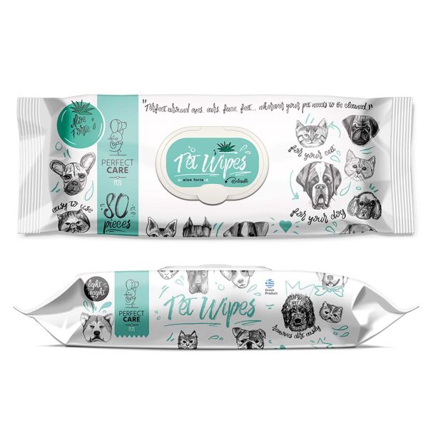 Perfect Care Pet Wipes XL Aloe Forte Υγρά Μαντηλάκια Άρωμα Αλόη 80τμχ