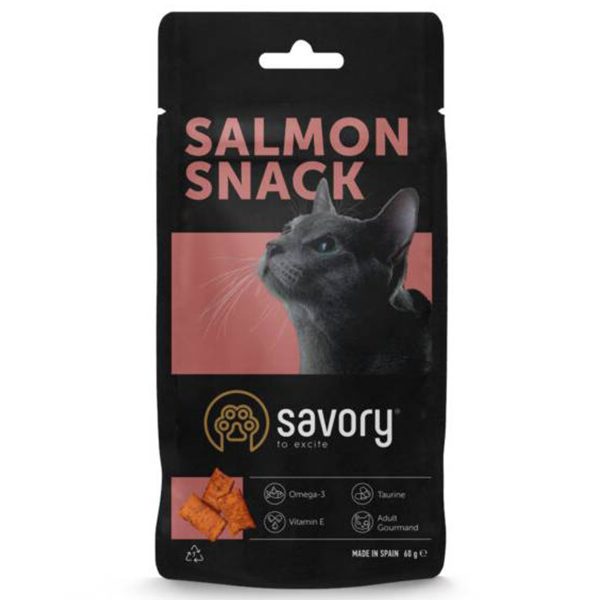 Savory Salmon Snack Τραγανές Λιχουδιές Για Γάτες Σολομός 60gr